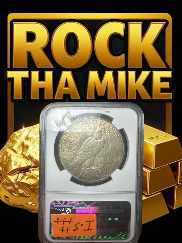 $1 1925 “S” PEACE DOLLAR AU58 NGC GRADED (SLIGHTLY TONED) - Image 2 of 2