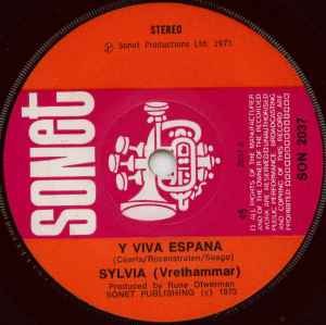Sylvia Vrethammar - Y Viva Espana - Used Vinyl Record 7 - G8100z
