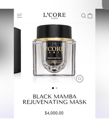 L'CORE PARIS BLACK MAMBA REJUVENATING MASK 70 MI/2.3 FL.OZ MSRP:$4000 Brand New