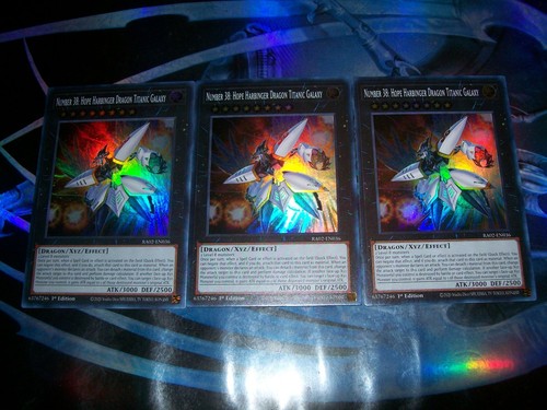 3x Number 38: Hope Harbinger Dragon Titanic Galaxy Super Rare RA02-EN036