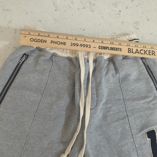 $128 Blanks Represent Men's Gray Drawstring Sweat Shorts Sz Small Zipper Rhude - Picture 8 of 16