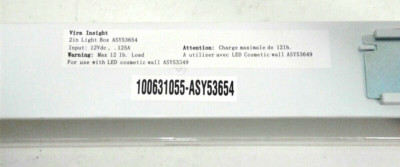 Vira Insight 100631055-ASY53654 White 2'' Light Box Assembly 12Vdc .125A 12lb Max