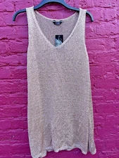 BNWT Yours Rose Gold Metallic Knit Vest Top Size 22/24