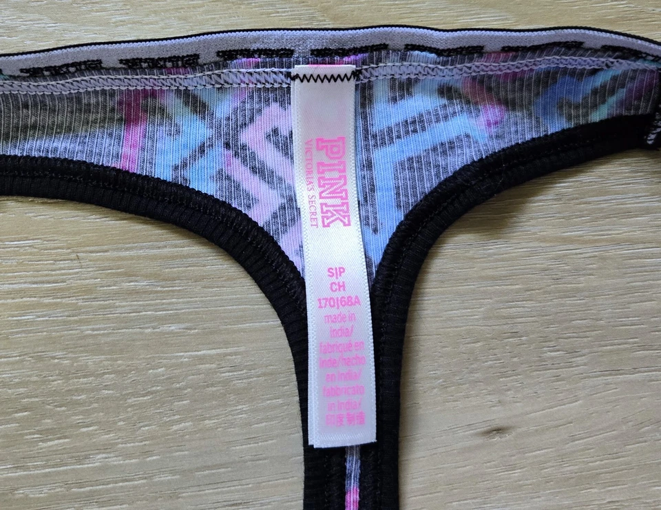 NIB Victoria's Secret PINK Cotton Double Strap String Low-Rise Thong Panties S - Image 3 of 4