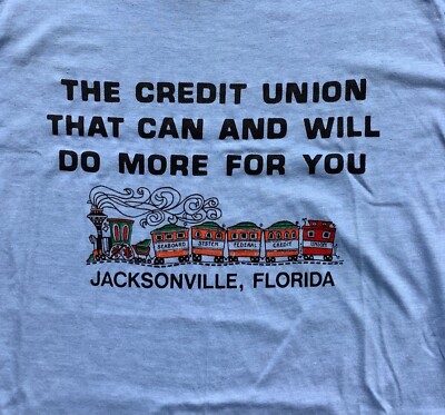 Vtg 80s Seaboard System T Shirt Train Railroad Credit Union Florida Medium