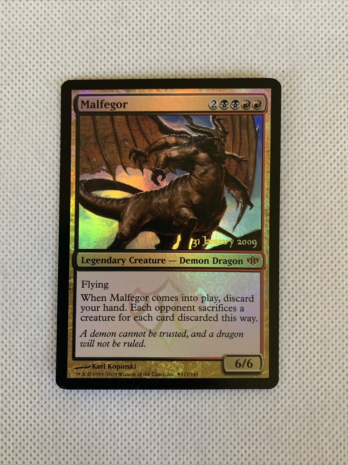 MTG [Malfegor] Conflux Foil Prerelease Promo Jan3190 NM/ Unplayed