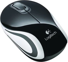 Logitech - M187 Mini Wireless Optical Ambidextrous Mouse - Black-white NEW 