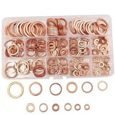 Caja de motor surtida 280 piezas arandelas cobre macizo enchufe sumidero lavadora juego NUEVO