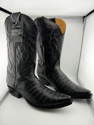 Old Gringo Benchmark Boots Hand Made Black Belly Caiman 11.5US Size