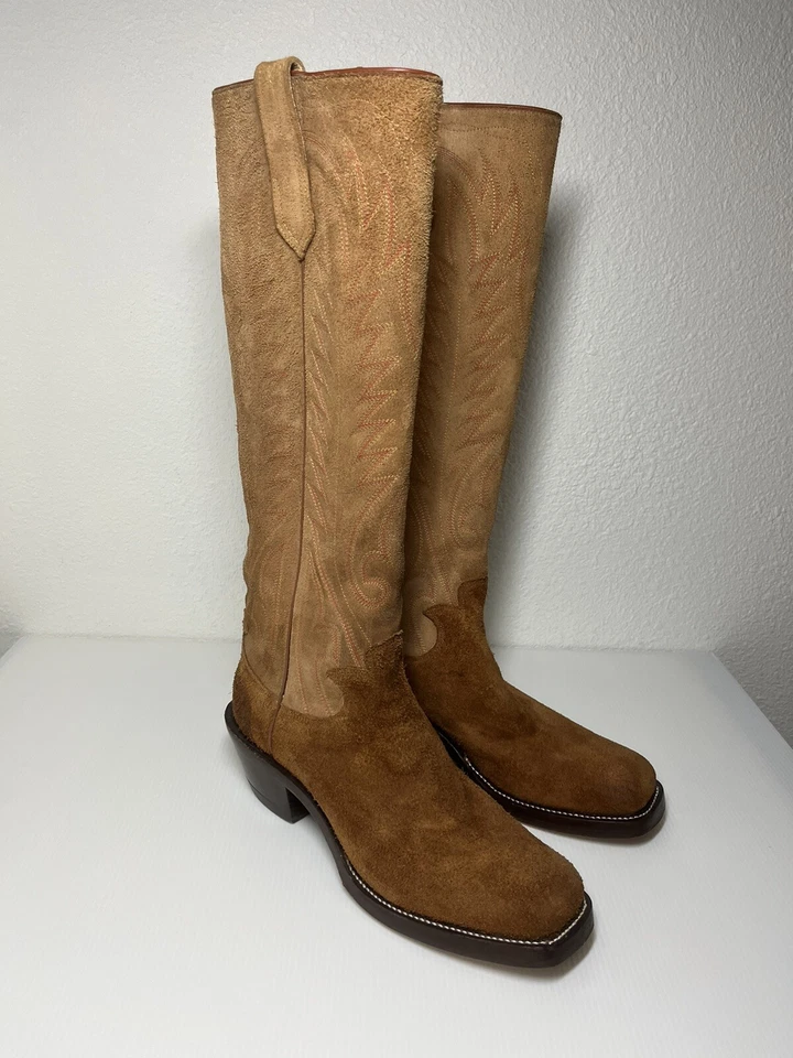 Высокий Paul Bond Western Custom мужские ботинки 11AA узкий стержень замши C описание - D - Изображение 3 из 4