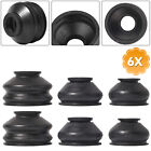 <!--F#f_0-->Universal 6x Black Rubber Ball Joint Dust Boot Cover Tie Rod End Set /Kit Part<!--F/-->