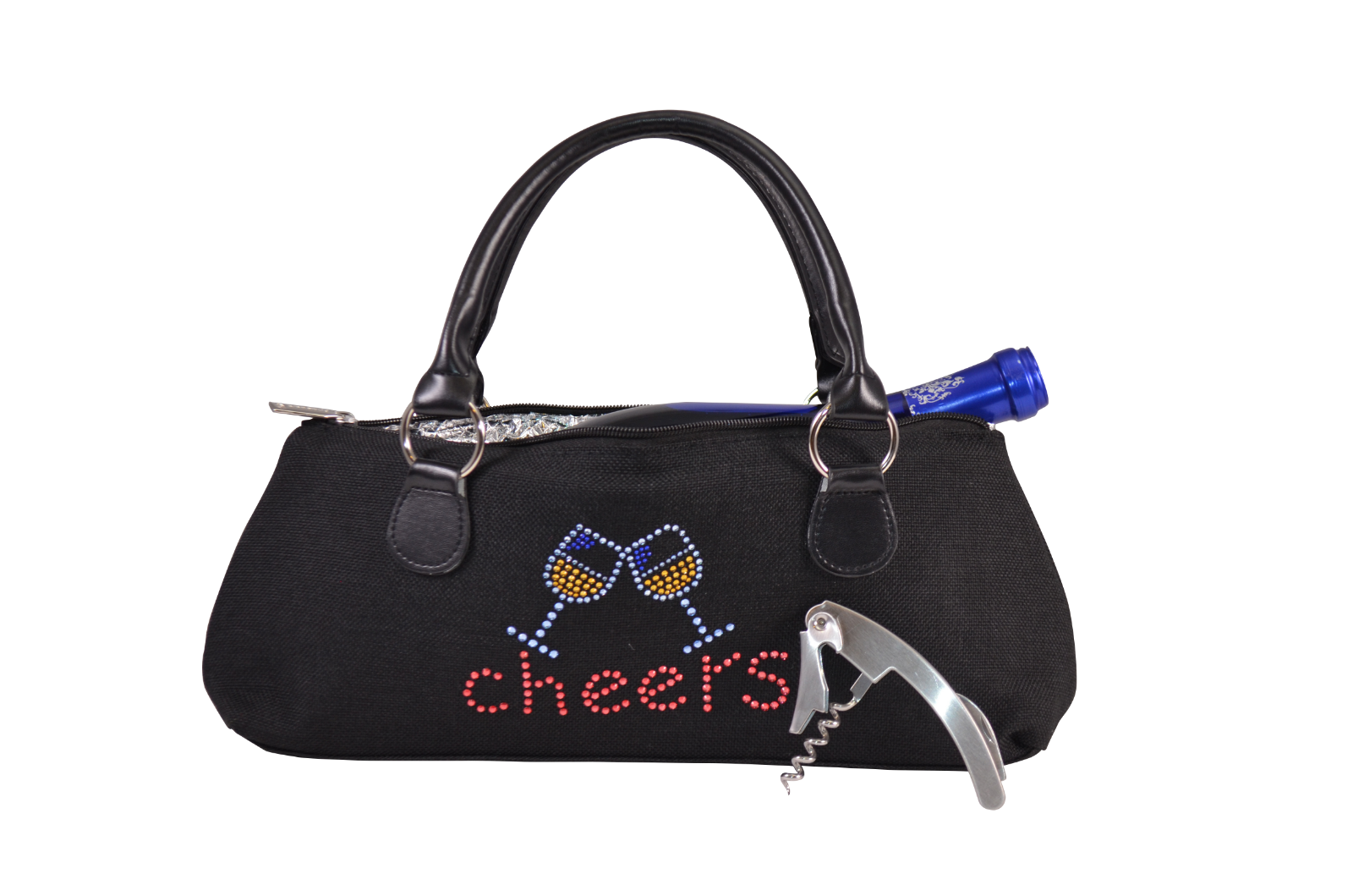 Wine Clutch Bag Thermal Insulated with Portable WaiterStyle Corkscrew