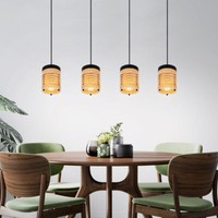Pendelleuchte HäNgelampe Pendellampe Wohnzimmerlampe 4 Flammig Braun Flurlampe