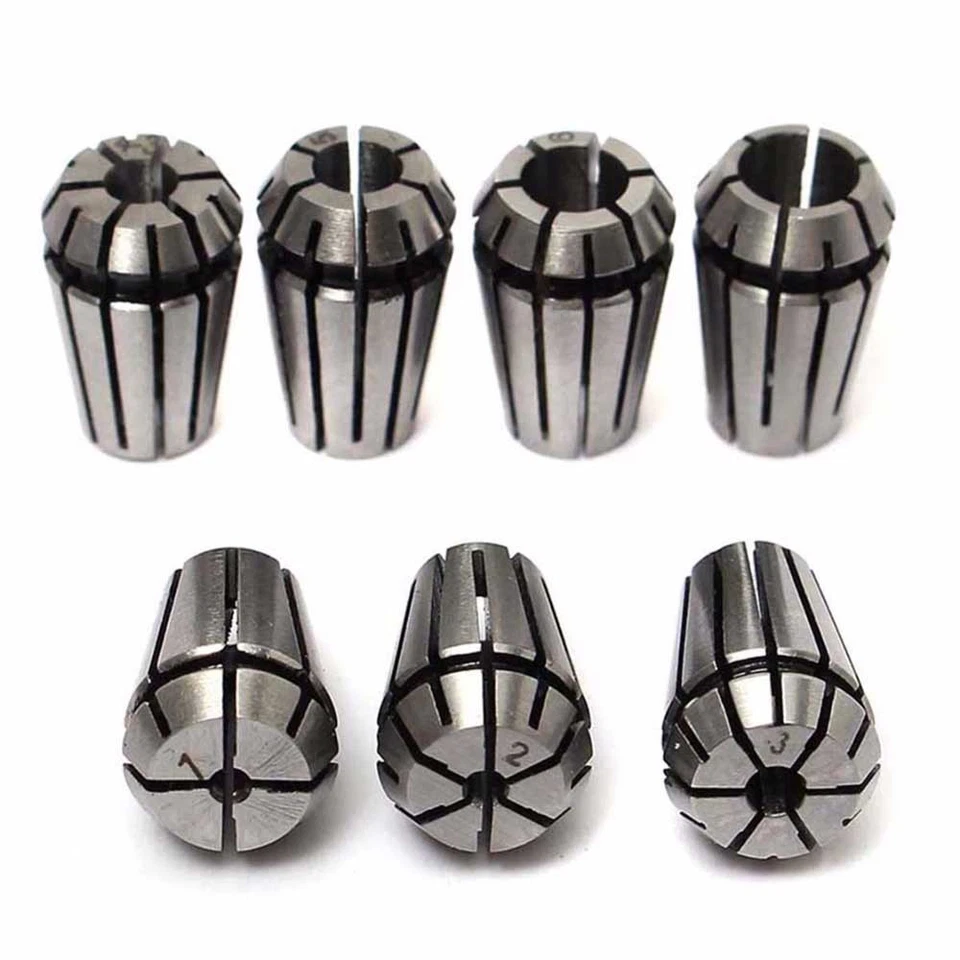 7pcs ER11 Spring Collet 1mm-7mm with 5mm ER11A Extension Rod Motor Shaft Holder - Image 2 of 4