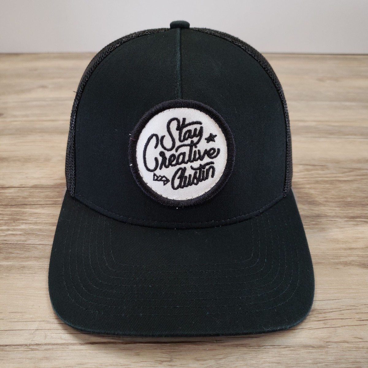 Stay Creative Austin Hat Cap Snapback Black Mesh Back Patch Trucker Adjustable