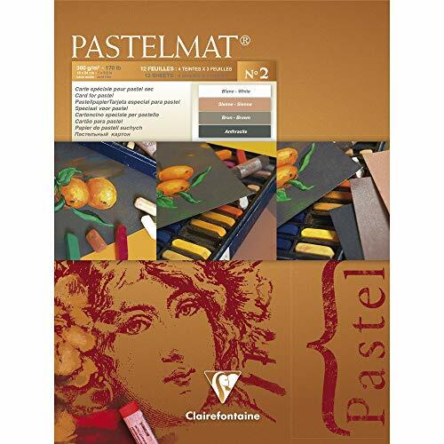 Clairefontaine 18 x 24 cm PastelMat Pastel Card Pad No2, 360 g, 12 fogli, (y6c)