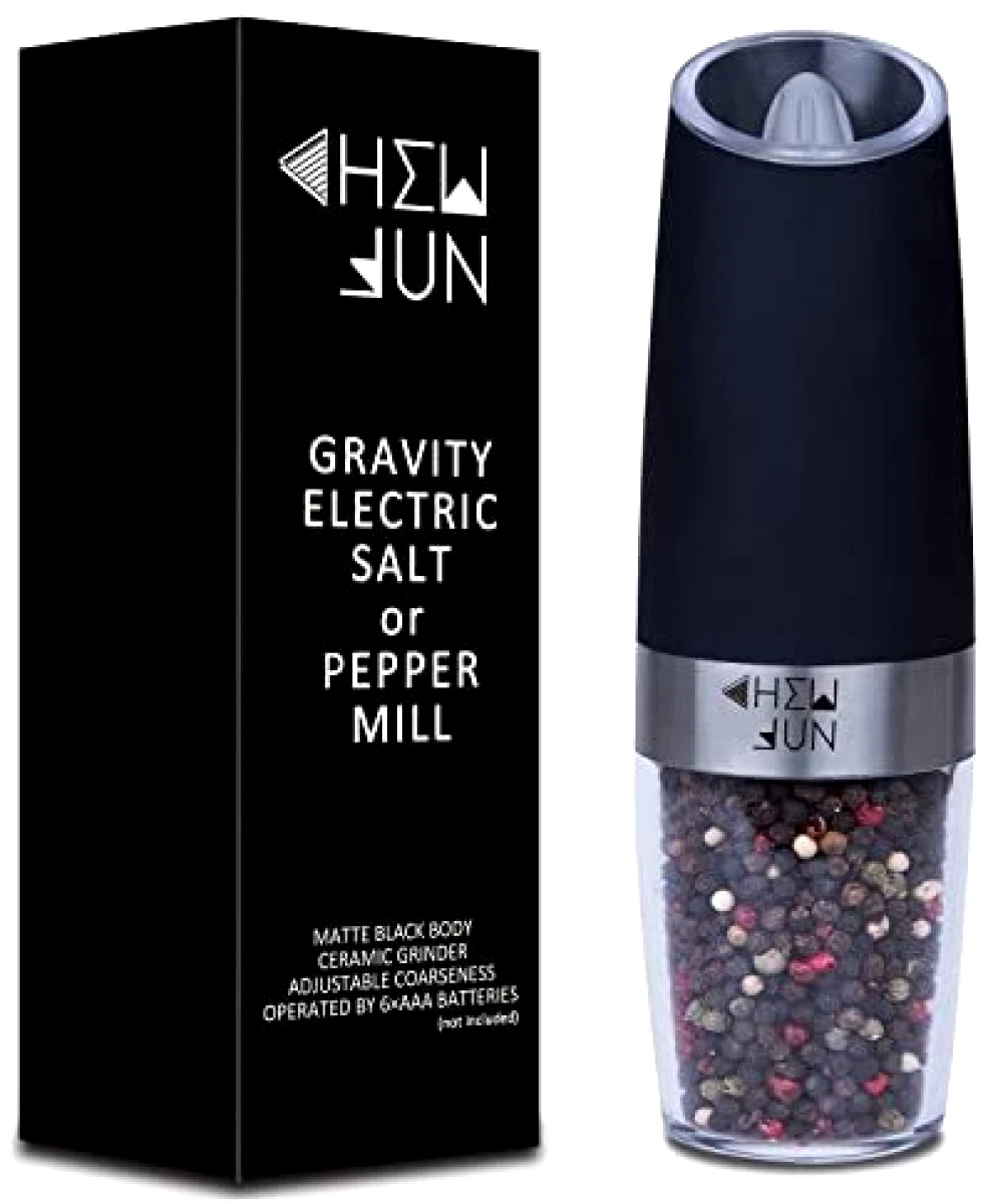 Electric Gravity Pepper Grinder or Salt Mill with Adjustable Coarseness Automat