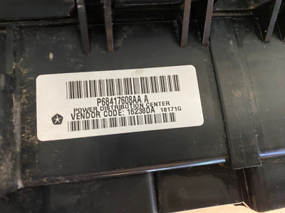 2018 - 2020 DODGE DURANGO GT TIPM TOTALLY INTEGRATED POWER FUSE BOX 68417608AA