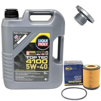 MotoröL Set 5W-40 5 Liter + ÖLfilter SH 4784 P + Schraube FüR Opel Omega Vectra