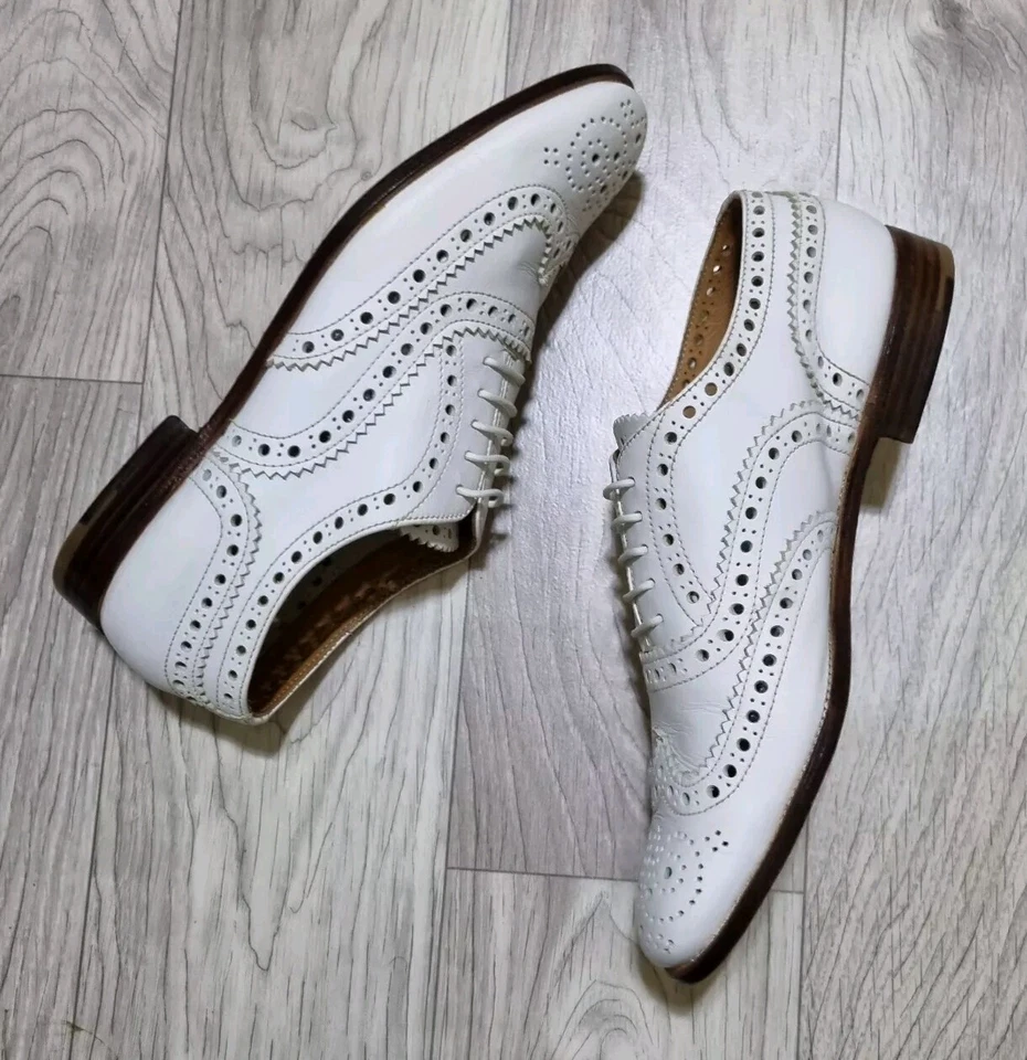Zapatos Church's Cheaney para mujer Burwood blancos Oxford de cuero de negocios talla 6 EE. UU. Foto 4 de 4