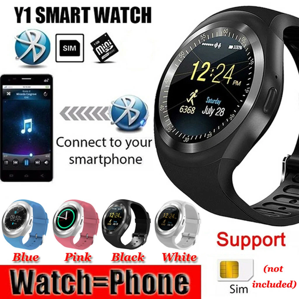 animation Panorama skøn Y1 Smart Watch Bluetooth Phone Mate Round Screen Watch for IOS Android  Phone | eBay