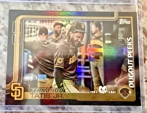 2025 Topps Celebration DUGOUT PEEKS FERNANDO TATIS 02/10 Black SP SSP 💥CASE HIT
