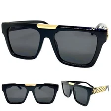 Men Classic Retro Hardcore Hip Hop Rapper SUNGLASSES Thick Black Frame Dark Lens