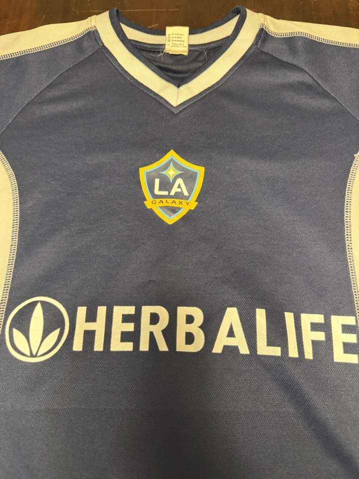 Camiseta deportiva vintage LA Galaxy David Beckham #23 azul talla adulto XS tiene firma Foto 2 de 4