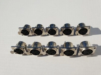 10 x XLR femmina da incasso 3 poli tipo D presa da incasso 3 poli forma D serie D NUOVE