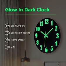 Wall Clock Large Luminous Quartz Night Light ...