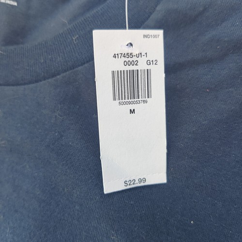 Old Navy Mens M Striped Long Sleeve Shirt NWT Soft Washed Crew Neck Blue Preppy - Picture 5 of 11