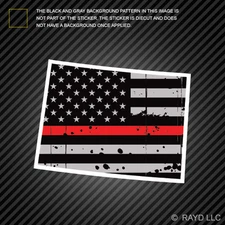 Distressed Thin Red Line Colorado State Shaped Subdued US Flag Sticker fire CO