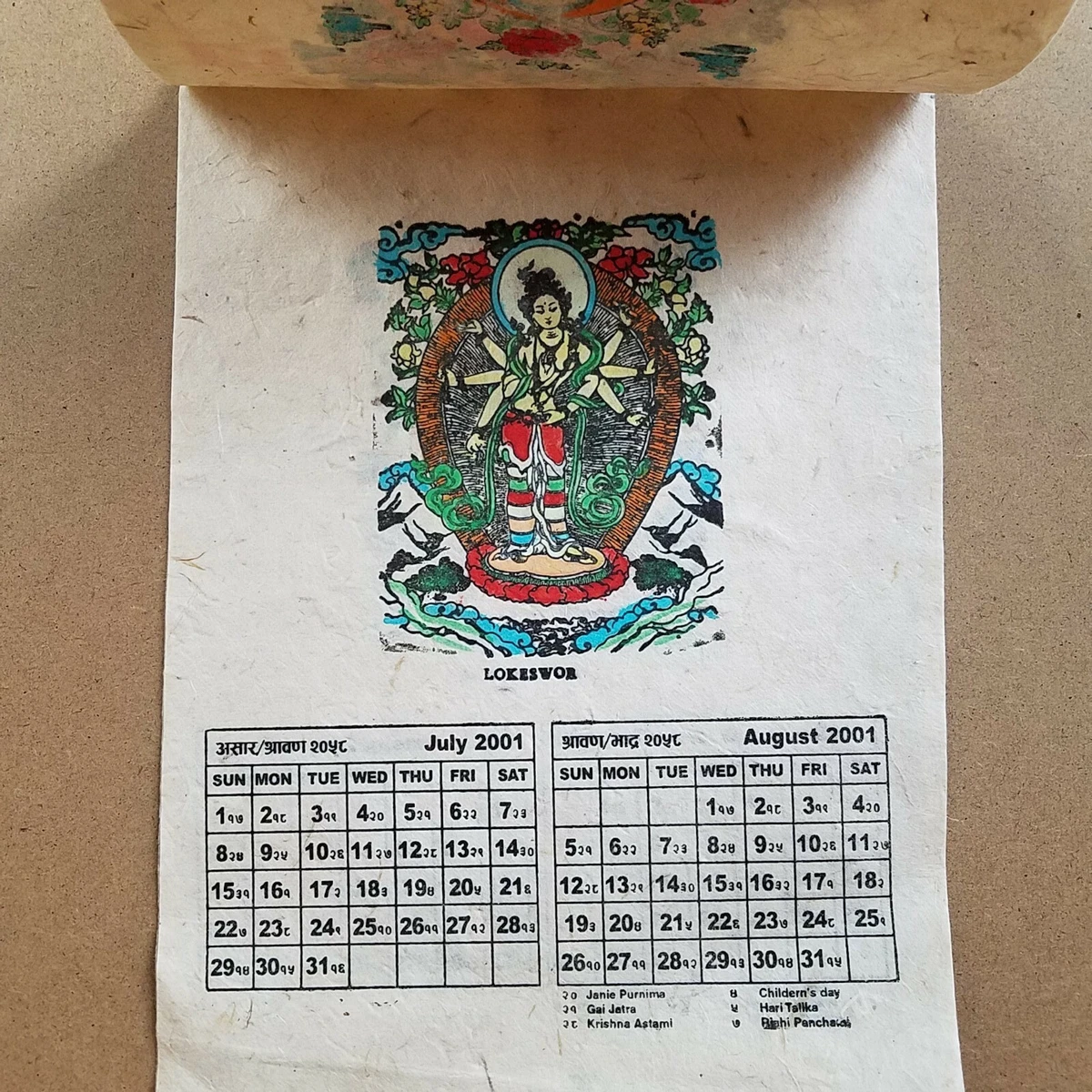 2001 Buddha's Eye Handmade Painted Calendar | eBay
