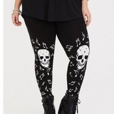 Torrid Skull Music Note Leggings NWT New 1X