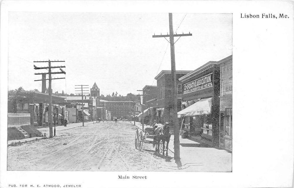 CPA ETATS UNIS D´AMERIQUE USA MAINE LISBON FALLS MAIN STREET eBay