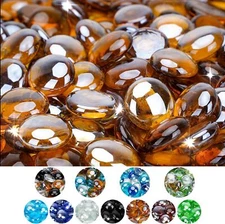 10 Pound Fire Glass Beads 1/2" Reflective Round Fire Glass Drops for Fireplac...