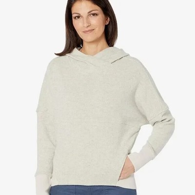 Prana Women's Pullover Wool Blend Hooded Paskal Sweater gray Small