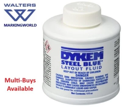 Dykem Engineers Steel Blue & Red Layout Fluid - 4oz/118ml Brush in Cap Bottle