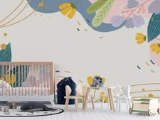 3D Watercolor Spring Leaf Wallpaper Wall Mural Removable Self-adhesive Sticker80