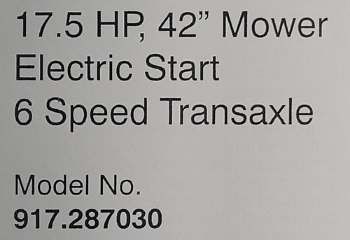 Sears Craftsman LT2000 17.5 hp 42 6sp Lawn Mower Tractor Parts Manual 917.287030 - 第 2/2 張圖片