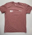 RVCA Mens Honey Graphic Print Short Sleeve T Shirt Burgundy Sz L