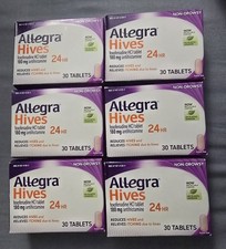 6 Boxes Of Allegra Allergy Treatment Tablet 30 Each- Total 180 Counts