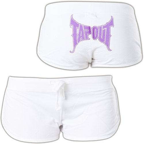 Шорты с вырезами из ткани махровые Weiß/Lila