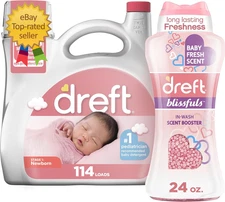 Bundle of Dreft Stage 1: Newborn Baby Liquid Laundry Detergent 114 Loads 165 Fl