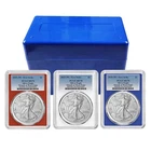 2025 (W) $1 American Silver Eagle 3pc Set PCGS MS70 FS Blue Label Red White Blue