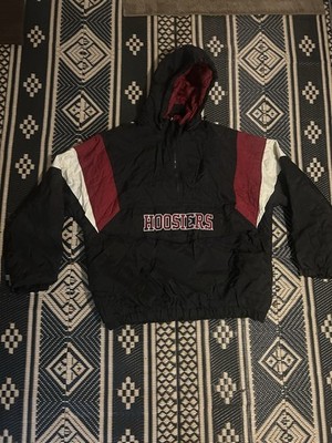 Indiana Hoosiers Vintage Majestic Nylon Quilted 1/2 Zip Heavy Jacket (Men s 2XL)