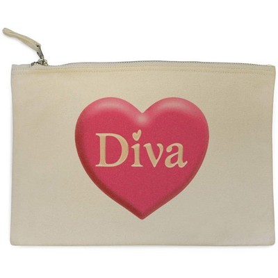 Canvas-Clutch/Accessoire-Tasche 'Pink Heart Diva' (CL00052302)