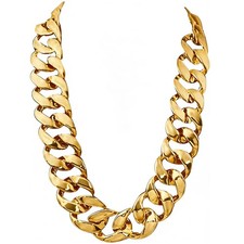 Men's Chunky Necklace, Rapper Fake Gold Chain 90s Hip Hop Fake Gold Necklace ...
