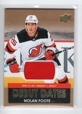 2021-22 Upper Deck Debut Dates Jerseys #DD23 Nolan Foote