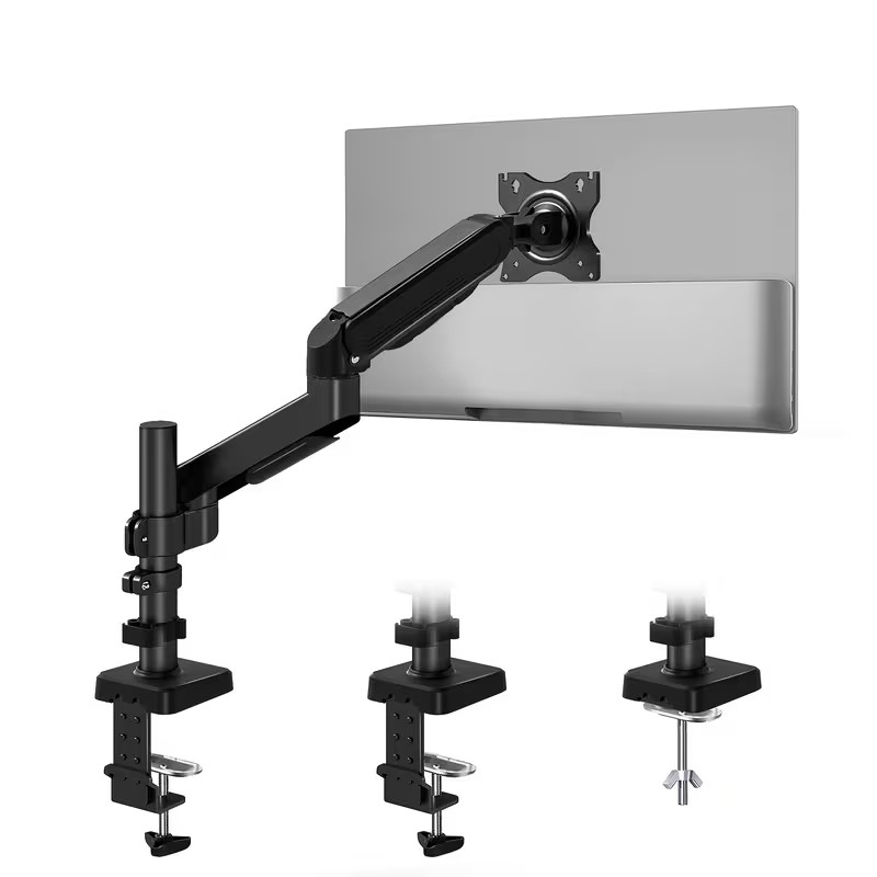 Rfiver Single Gas Spring Monitor Arm Stand, Full Motion, Fits 17-32 Inch Monitor